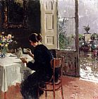 Vincenzo Irolli Canvas Paintings - At The Window